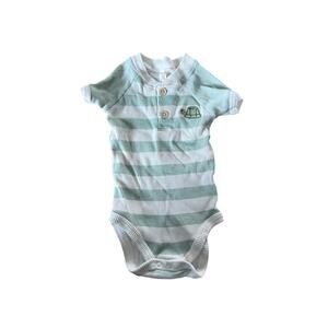 Liam & James turtle green striped onesie